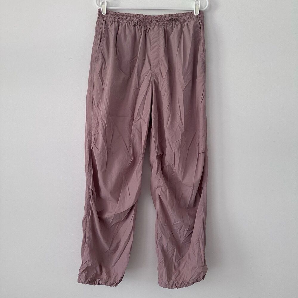 Uniqlo U Parachute Pants Dusty Pink Nylon Quick-Dry UPF50+ Elastic Sz Large